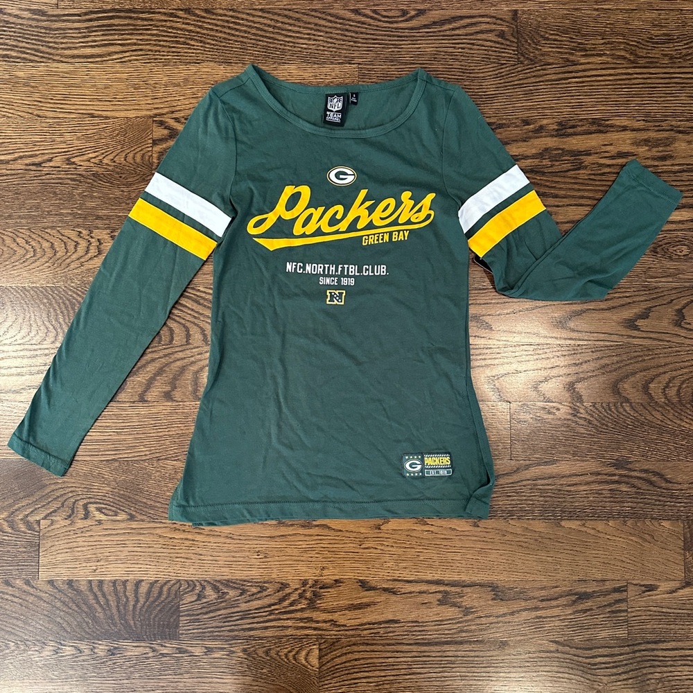 Packers Women's Long Sleeve Tee - Green and Yellow
